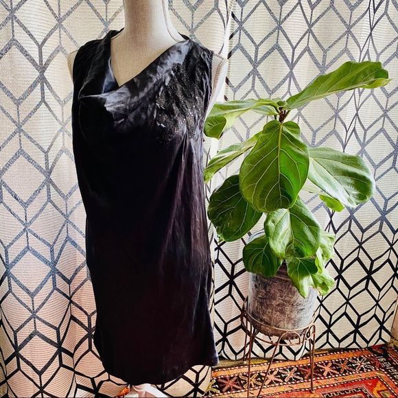 Backstage satin sequin embellished size 9 LBD - Picture 1 of 6